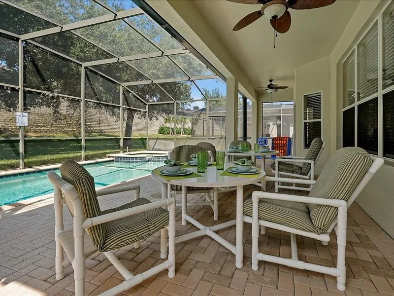 Shaded area with 2 dining tables